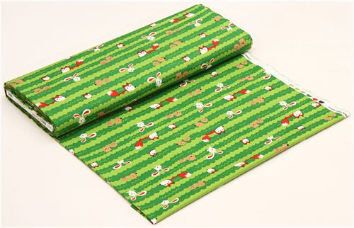 green animal fabric Robert Kaufman fox rabbit squirrel 3