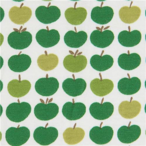 Tissu en jersey Robert Kaufman cru avec des pommes vertes, Laguna Jersey Tissu