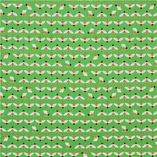 green bee animal fabric par Robert Kaufman from the USA 2