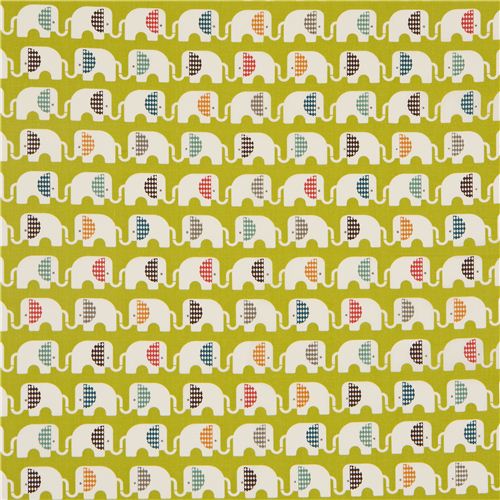 green birch elephant organic fabric Ele Train 2