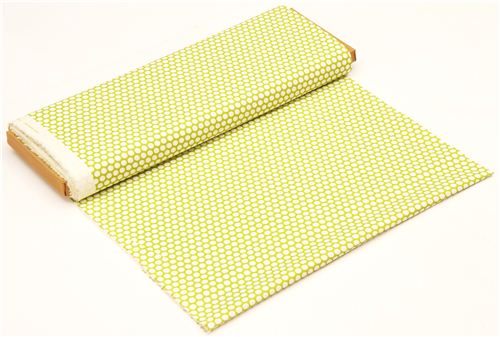 green birch organic fabric from the USA with white dots 3