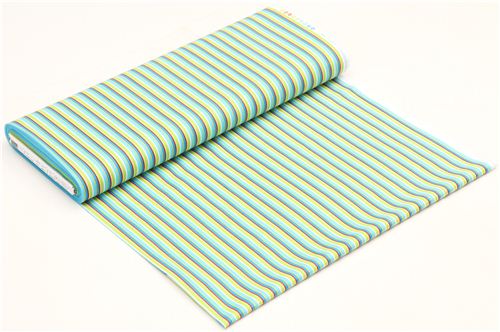 green-blue Timeless Treasures stripe fabric USA 3