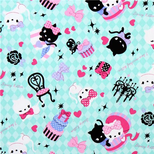 green canvas fabric kitty presents Japan kawaii 1