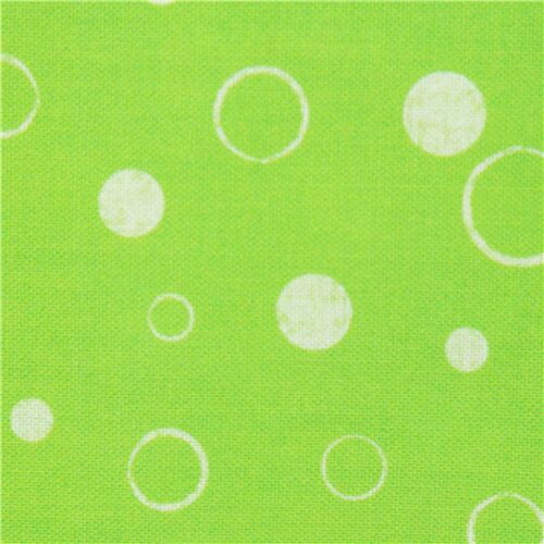 Bulles Estampilles Vert Blanc Tissu