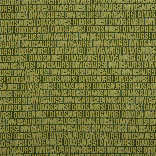 green dinosaur fabric for boys Michael Miller writing 2