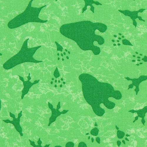 green dinosaur footprints fabric Dinos On Parade USA 1