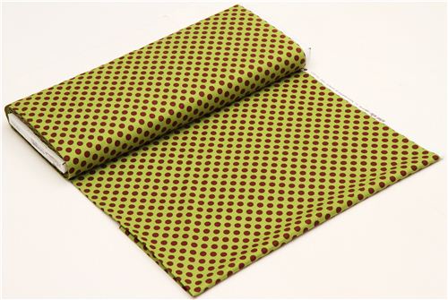 green dot fabric with brown dots by Michael Miller 3