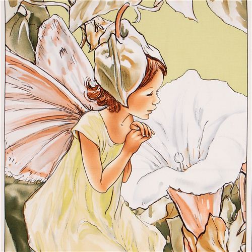 green fairy Morning Panel fairy tale fabric Michael Miller 1