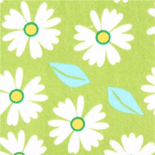 green flower minky fabric fleece plush Robert Kaufman Izzy 1