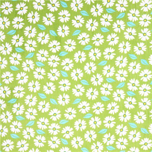 green flower minky fabric fleece plush Robert Kaufman Izzy 2