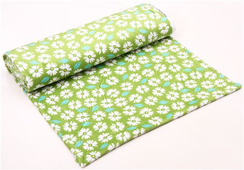 green flower minky fabric fleece plush Robert Kaufman Izzy 3