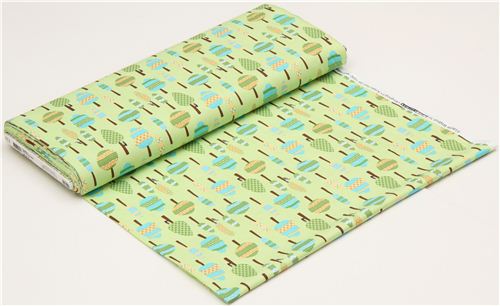green forest tree pecker fabric by Robert Kaufman USA 3