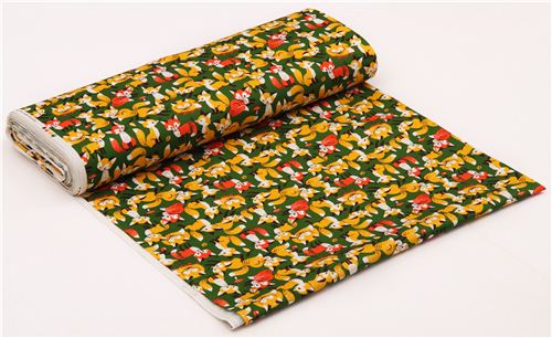 green fox forest animal oxford fabric Cosmo Japan 3