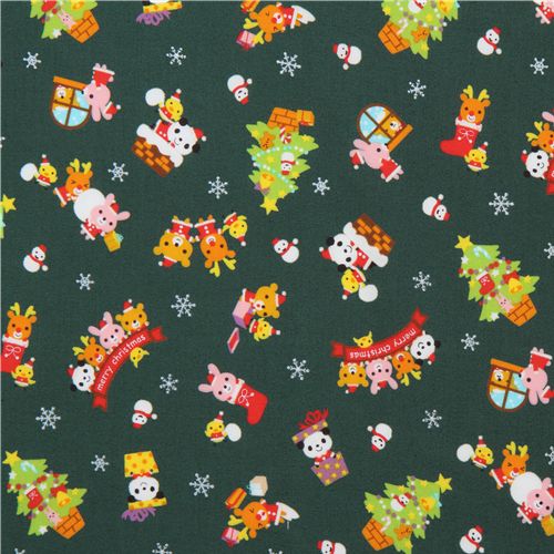 green kawaii Christmas fabric panda Santa Claus 2