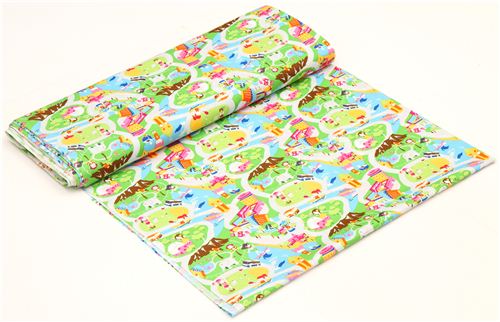 green kawaii Hawaii fabric from the USA Waikiki Beach 3