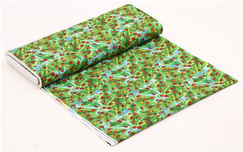 green ladybugs fabric leaf Timeless Treasures USA 4