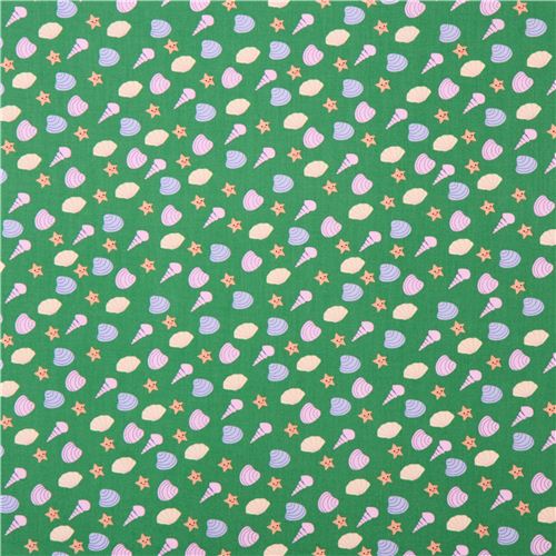 green maritime shell & star sea animal fabric by Dear Stella USA 3