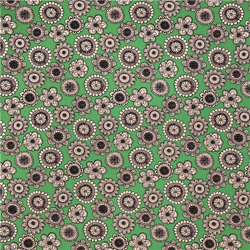 greennatural canvas flower ornament fabric Kokka Flower Fabric