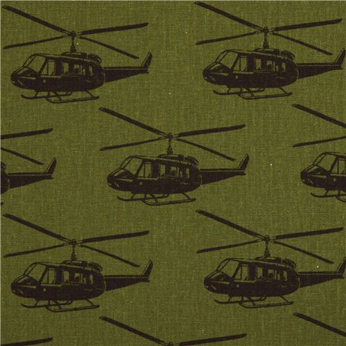 green ni-co helicopter echino laminate fabric from Japan 1