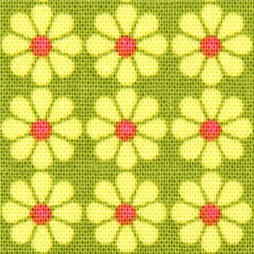 green organic fabric with flowers Realizzato da Robert Kaufman 1