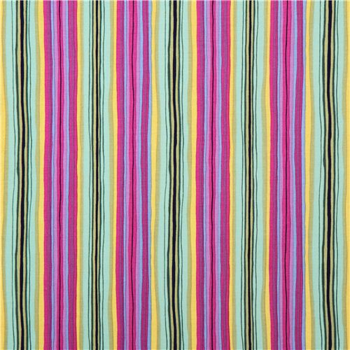 green purple colorful stripe fabric Michael Miller 2