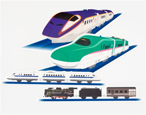 adesivi grandi treni verdi viola Kamio dal Giappone 4