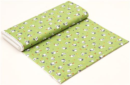 green raccoon fabricTimeless Treasures 3
