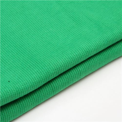 green ribbed cuffing tubular knit fabric Fabric by Japanese Indie - modeS4u