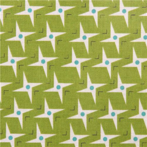 green sparkle star laminate fabric Riley Blake Gracie Girl Fabric
