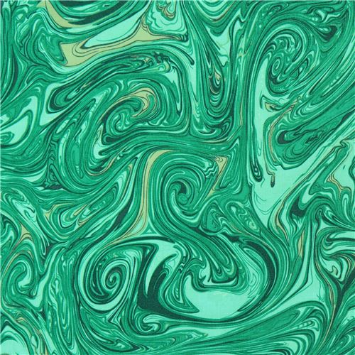 green swirling marble design fabric by Michael Miller Fabric