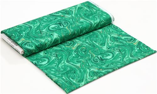 green swirling marble design fabric by Michael Miller 3