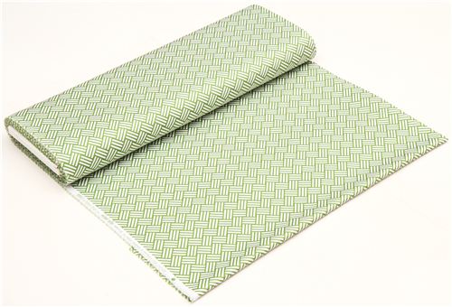 green tatami stripes cotton sateen fabric Michael Miller 3