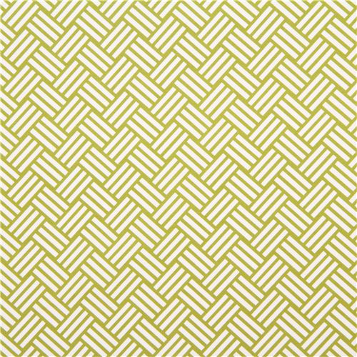 green tatami stripes coton sateen fabric Michael Miller 2