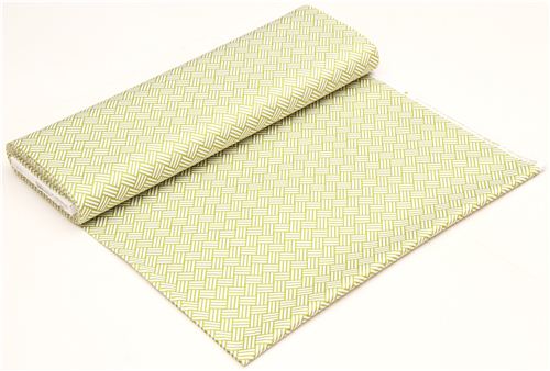 green tatami stripes coton sateen fabric Michael Miller 3