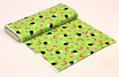 green toucan owl bird bee rainbow flower fabric by StudioE 'Sunshine Day' 3