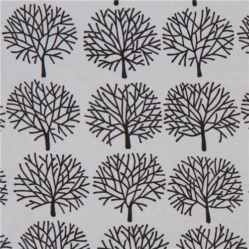 grey Alexander Henry fabric black tree 1