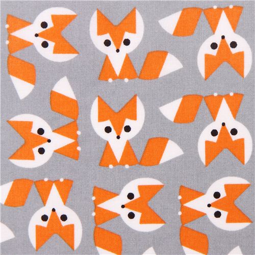 grey Cloud 9 fox animal organic fabric Picture Pie Fabric by Cloud 9 -  modeS4u