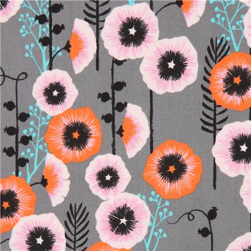 grey Cotton and Steel fabric with flowers modeS4u