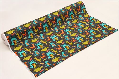 grey Michael Miller fabric Dino Dudes cute dinosaur 3