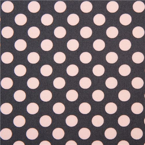 grauer Michael Miller Stoff rosa Polka Punkte 2