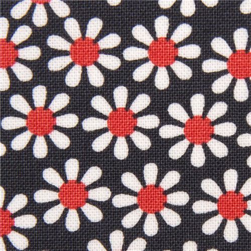 grey Michael Miller fabric with daisy flowers 1
