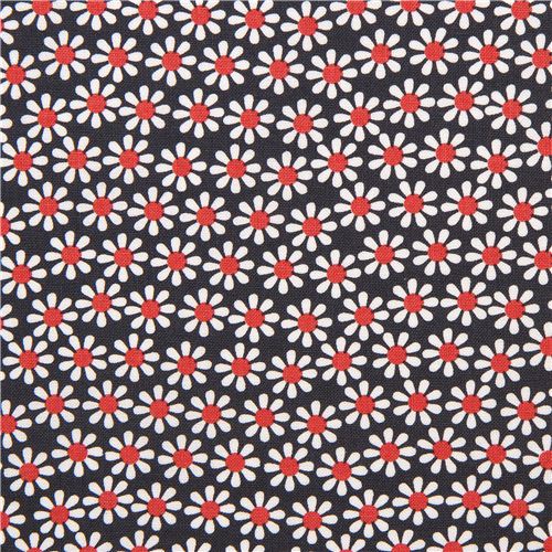 grey Michael Miller fabric with daisy flowers 2