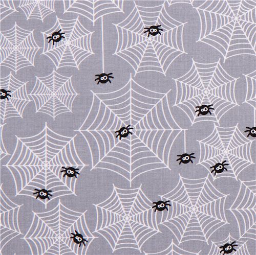 grey Riley Blake cobwegbs fabric Halloween Parade 1