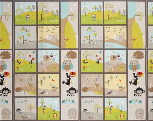 grey Riley Blake panel animal fabric USA 4