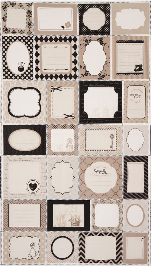 grey Riley Blake patchwork label fabric USA 2