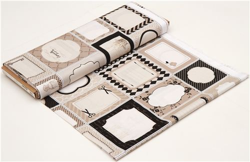 grey Riley Blake patchwork label fabric USA 4