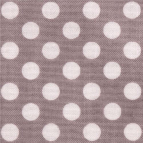 grey Riley Blake polka dot laminate fabric white dots 1