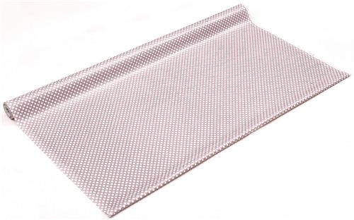 grey Riley Blake polka dot laminate fabric white dots 3
