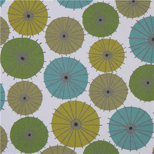 grey Robert Kaufman dark green circle with line fabric Figment Fabric
