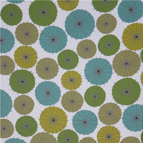 grey Robert Kaufman dark green circle with line fabric Figment 3
